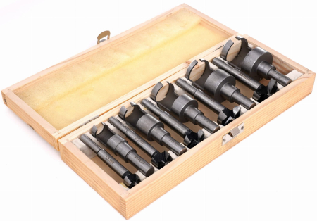 Altele - Set freze pentru lemn indepartare noduri si dopuri 10 piese 15-35 mm in cutie lemn (KD979)