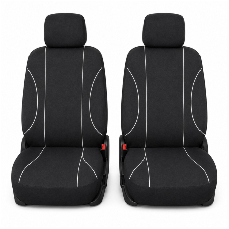 Set huse scaune auto universale negru-alb, material textil 8 piese (DISVF54) [1]