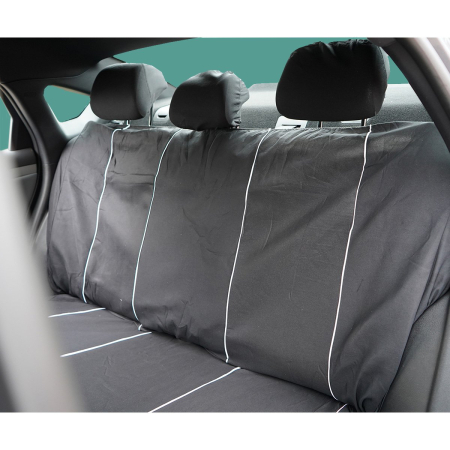 Set huse scaune auto universale negru-alb, material textil 8 piese (DISVF54) [5]