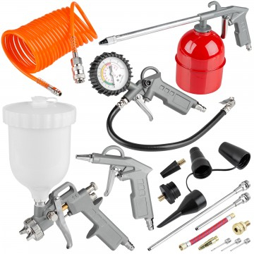 Seturi pneumatice - Set kit accesorii pneumatice 18 piese aer comprimat pentru compresor vopsit, suflat, antifonat  (ASATK)