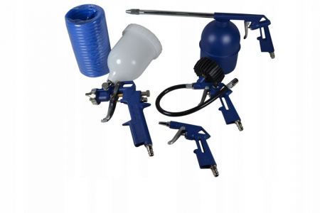 Set / kit accesorii pneumatice 5 piese aer comprimat pentru compresor vopsit/antifonat/suflat (13000) [1]