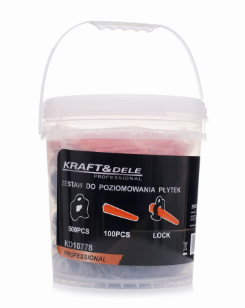 Scule de mana - Set kit cleme si pene pentru nivelare gresie 600 elemente (KD10778)