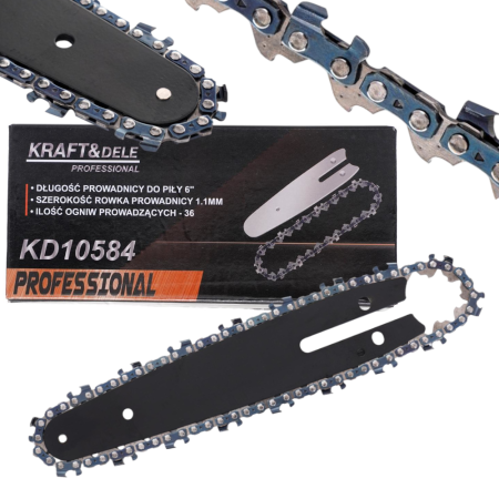 Scule pentru gradinarit - Set lama ghidaj drujba motofierastrau 6" + lant (KD10584)