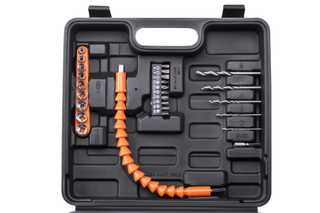 Set masina aparat de gaurit insurubat bormasina autofiletanta cu acumulator 21V 2 baterii 2Ah + accesorii (KD3353) [16]