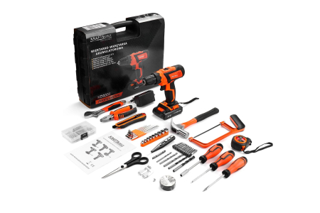 Aparat de mana - Set masina aparat de gaurit insurubat bormasina autofiletanta cu acumulator 21V 2 baterii 2Ah + accesorii (KD3356)