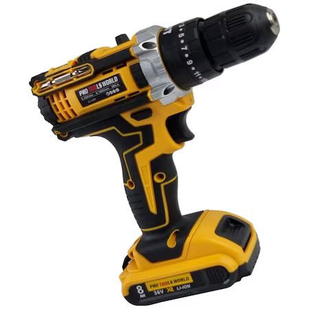 Set Masina gaurit insurubat Bormasina Autofiletanta 18V 2 baterii 36V 8Ah + 58 accesorii + lanterna cap (CMP1260) [1]