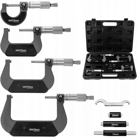 Masurat - Set micrometru mecanic 0-100mm 8piese (KD10443)