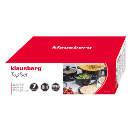 Set oale de gatit 7 piese, aluminiu invelis marmorat negru (KB-7962) [8]