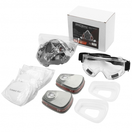 Produse noi (necategorizate) - Set ochelari + masca + set filtre rezerva anti praf vopsea vapori (KD10032)