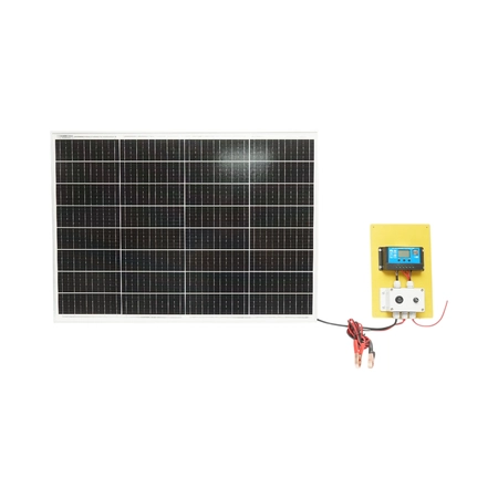 Gard electric - pachete si accesorii - Set panou solar 75W fotovoltaic monocristalin 760x550x25mm cu regulator 10A 12/24V, 2xUSB, cablu baterie 2m DISVJ74 (BK87099)