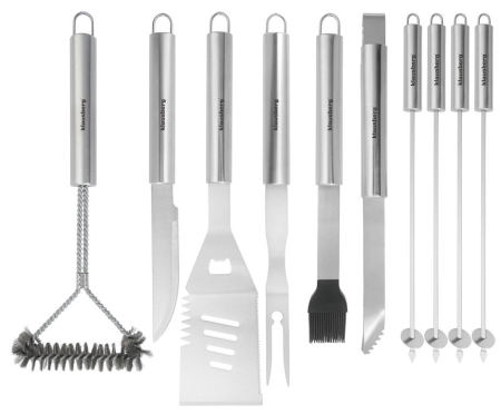 Set pentru gratar din otel inoxidabil in servieta, 10 piese (KB-7901) [1]