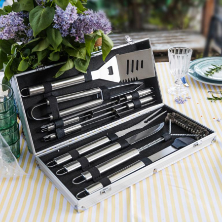Set pentru gratar din otel inoxidabil in servieta, 10 piese (KB-7901) [12]
