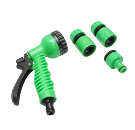 Set pistol de stropit reglabil 7 moduri, 2 conectori 1/2, adaptor 1/2-3/4 pentru furtun gradina (DISTP12) [1]