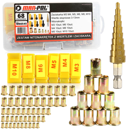Set piulite nit cu scule nituire M3-M10 68 piese cu valiza (M66545) [6]