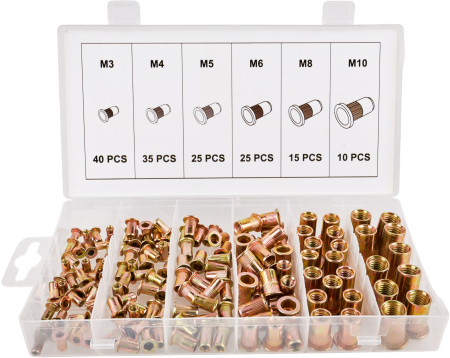 Set piulite nituibile din otel M3-M10, 150 bucati, cu organizator (KD12676) [2]