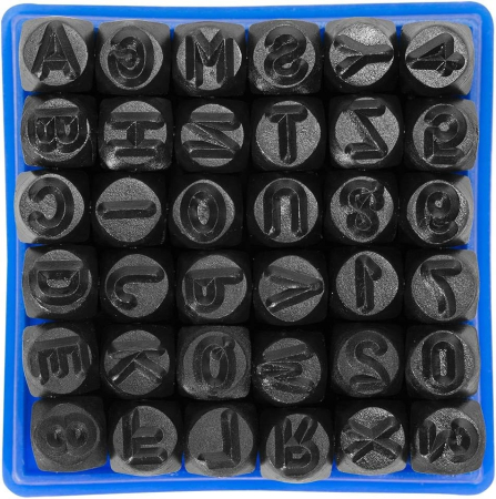 Set poansoane litere A-Z si cifere numere 0-9 6mm 36piese (S12101) [2]