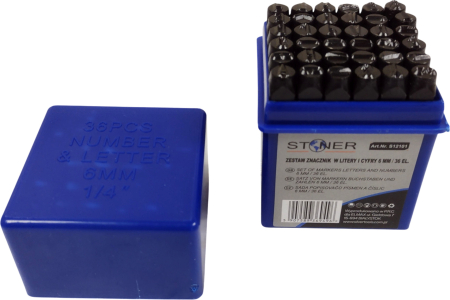 Set poansoane litere A-Z si cifere numere 0-9 6mm 36piese (S12101) [6]