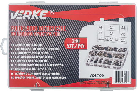 Set saibe metrice pentru dopuri de scurgere, 240 bucati, M6-M30 (V06709) [1]