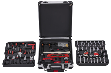Chei - Set scule 187 piese cu chei tubulare clichet clesti si valiza cu roti (KD11357)