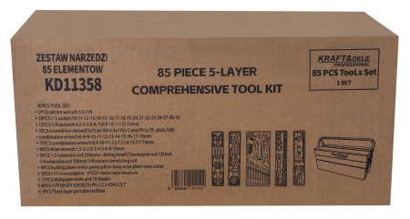 Set scule 85 piese cu trusa pliabila, chei tubulare 4-32 mm (KD11358) [12]