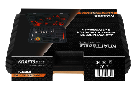 Set scule electrice fara fir 21V, 4 scule, 3 baterii 3000mAh (KD3358) [23]