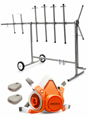 Aparate de vopsit - Set suport rotativ de vopsit cu 6 brate si masca de protectie cu filtru (KD349+KD10030)