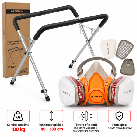 Pistol / sistem vopsit - Set suport vopsit si masca de protectie cu filtru (KD3585+KD10030)