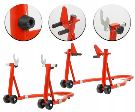 Set suporti motocicleta 450 kg 2 buc, stand stabil pentru intretinere si reparatii moto (V83102) [13]