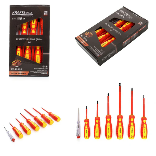 Surubelnite - Set surubelnite 7 buc electrician izolate + creion tester (KD10905)