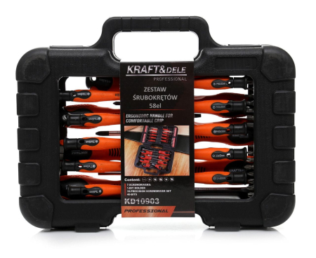 Set surubelnite si biti, 58 buc cu suport valiza (KD10903) [2]