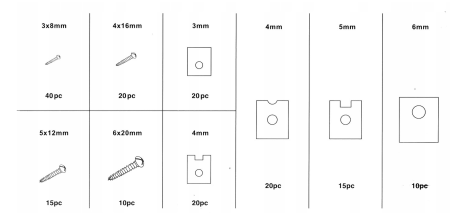 Set suruburi si saibe pentru caroserie 170 bucati, M3-M6, cu organizator (S10534) [4]