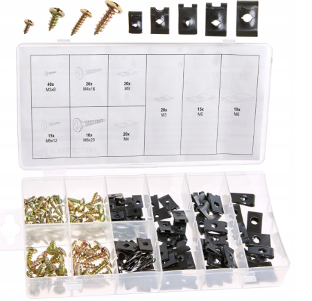 Set suruburi si saibe pentru caroserie 170 bucati, M3-M6, cu organizator (S10534) [0]