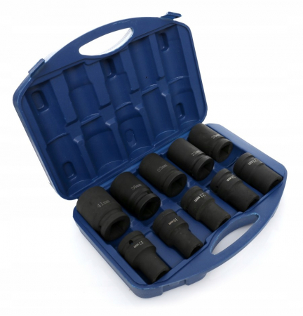 De impact / de forta - Set trusa chei tubulare impact 10 piese 17-41mm intarite, pistol impact (TA1250)