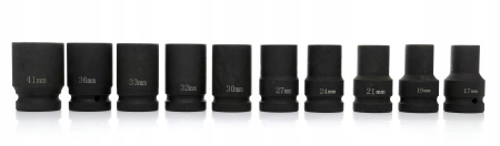 Set trusa chei tubulare impact 10 piese 17-41mm intarite, pistol impact (TA1250) [1]