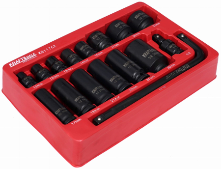 Set trusa chei tubulare impact ½ 16 piese 10-36mm intarite, pistol impact (KD11762) [3]