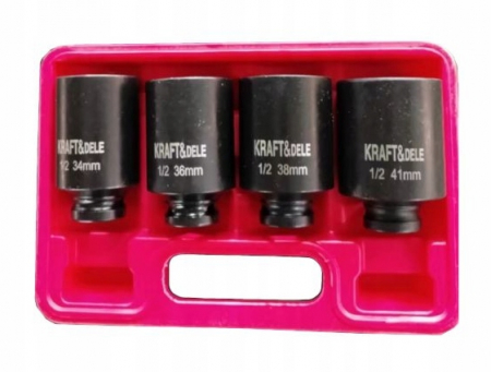 De impact / de forta - Set trusa chei tubulare impact  34-41mm bihexagonale 12 colturi 4 piese intarite pistol impact (KD11754)