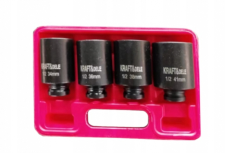 De impact / de forta - Set trusa chei tubulare impact  34-41mm hexagonale 6 colturi 4 piese intarite pistol impact (KD11753)