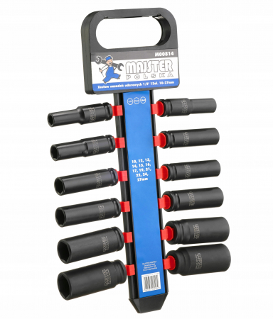 Set trusa chei tubulare impact lungi ½ 12 piese 10-27mm intarite, pistol impact (M00814) [1]