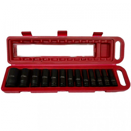 Set trusa chei tubulare impact lungi ½ 13 piese 10-32mm intarite, pistol impact (KD10521) [3]