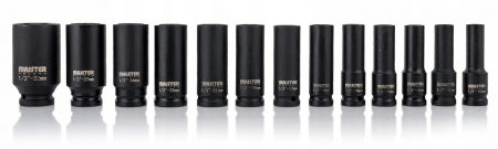 Set trusa chei tubulare impact lungi ½ 13 piese 10-32mm intarite, pistol impact (MP0602) [6]