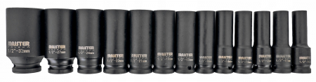 Set trusa chei tubulare impact lungi ½ 13 piese 10-32mm intarite, pistol impact (MP0602) [7]