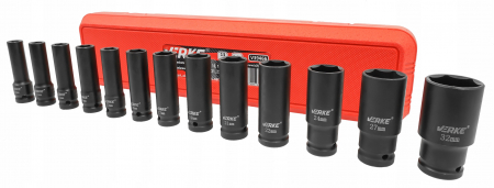 Set trusa chei tubulare impact lungi ½ 13 piese 10-32mm intarite, pistol impact (V39466) [1]