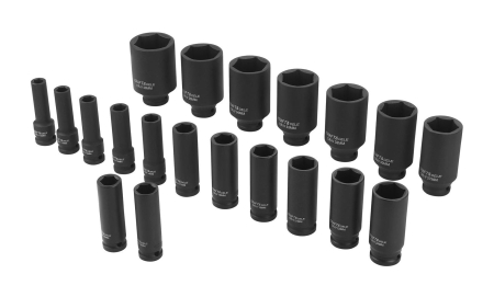 Set trusa chei tubulare impact lungi ½ 20 piese 10-38mm intarite, pistol impact (KD11794) [1]