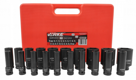 Set trusa chei tubulare impact lungi ½ 20 piese 10-38mm intarite, pistol impact (V39468) [7]