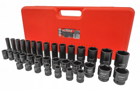 Set trusa chei tubulare impact lungi ½ 35 piese 8-32mm intarite, pistol impact (V39469) [8]