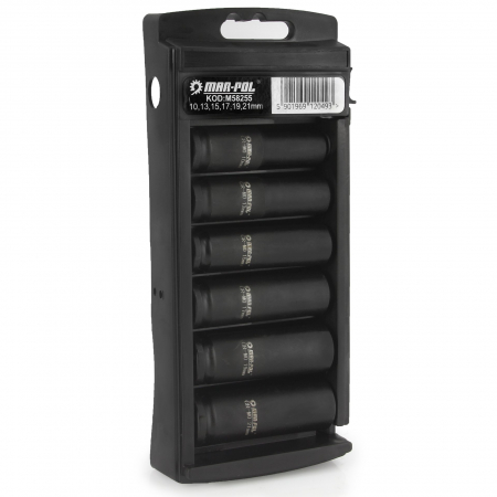 Chei tubulare - Set trusa chei tubulare impact lungi ½ 6 piese 10-21mm intarite, pistol impact (M58255)