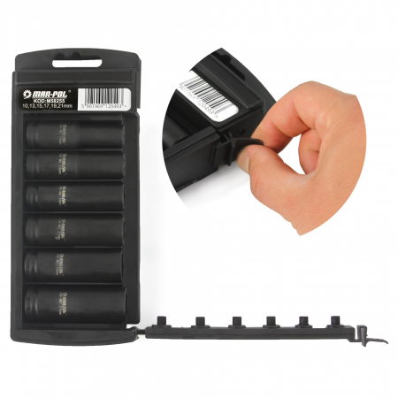 Set trusa chei tubulare impact lungi ½ 6 piese 10-21mm intarite, pistol impact (M58255) [1]
