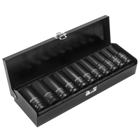 Set trusa chei tubulare impact lungi 78mm ½ 11 piese 10-24mm intarite, pistol impact [5]