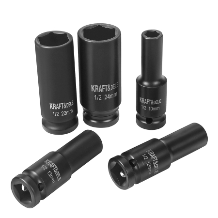 Set trusa chei tubulare impact lungi 78mm ½ 11 piese 10-24mm intarite, pistol impact [7]