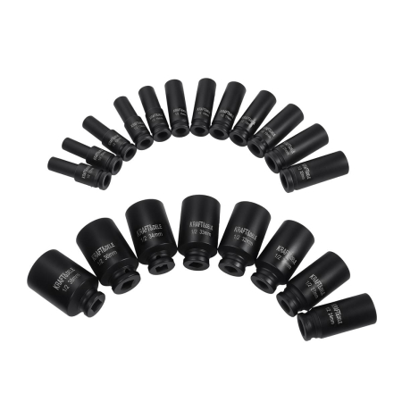 Set trusa chei tubulare impact lungi 78mm ½ 20 piese 10-38mm intarite, pistol impact (KD11867) [7]